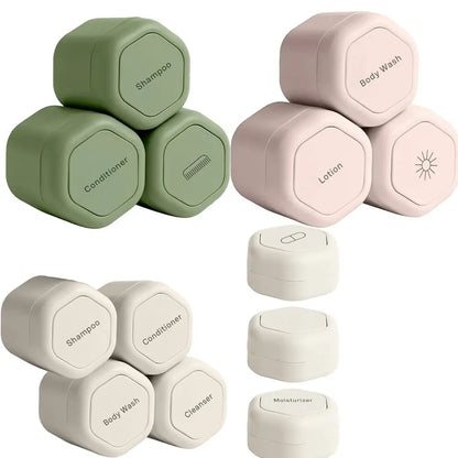 3Pcs Portable Magnetic Cosmetic Dispenser Travel Storage